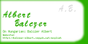 albert balczer business card
